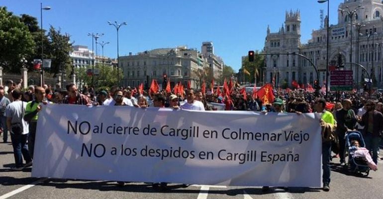 Manifestación trabajadores de Cargill en la capital