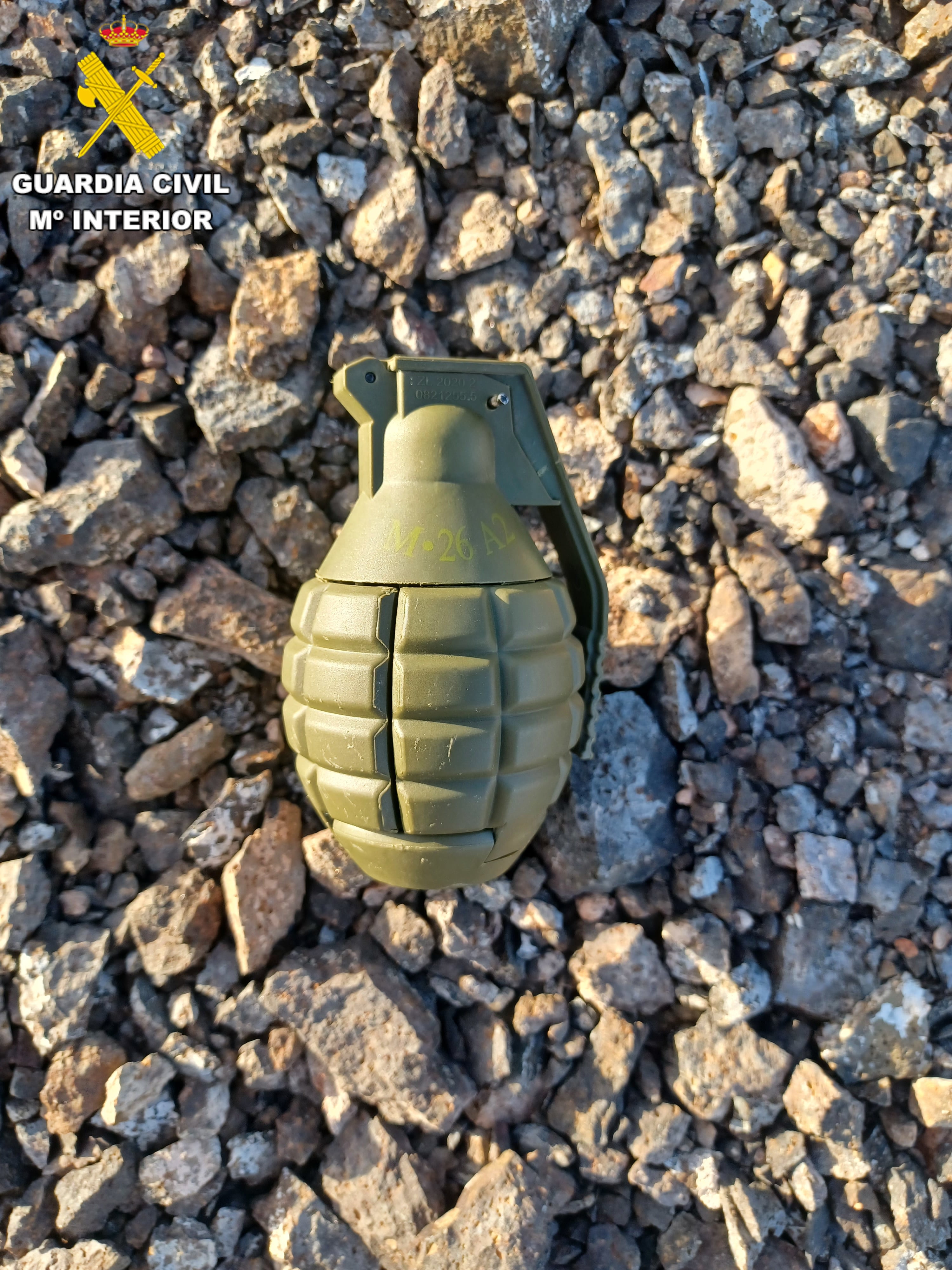 Falsa granada de mano localizada en Yaiza, Lanzarote.