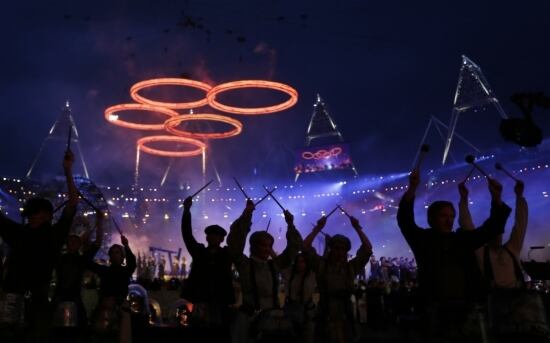 Un moment de la cerimònia d'inauguració dels Jocs de Londres 2012