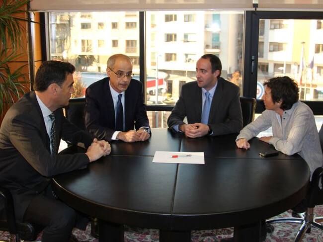 Martí i Naudi amb els cònsols de la Massana aquest matí.