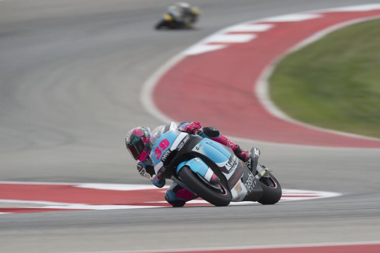 AUSTIN, TEXAS - APRIL 08:  Luis Salom of Spain and SAG Team  rounds the bend during the MotoGp Red Bull U.S. Grand Prix of The Americas - Free Practice at Circuit of The Americas on April 8, 2016 in Austin, Texas.  (Photo by Mirco Lazzari gp/Bongarts/Gett