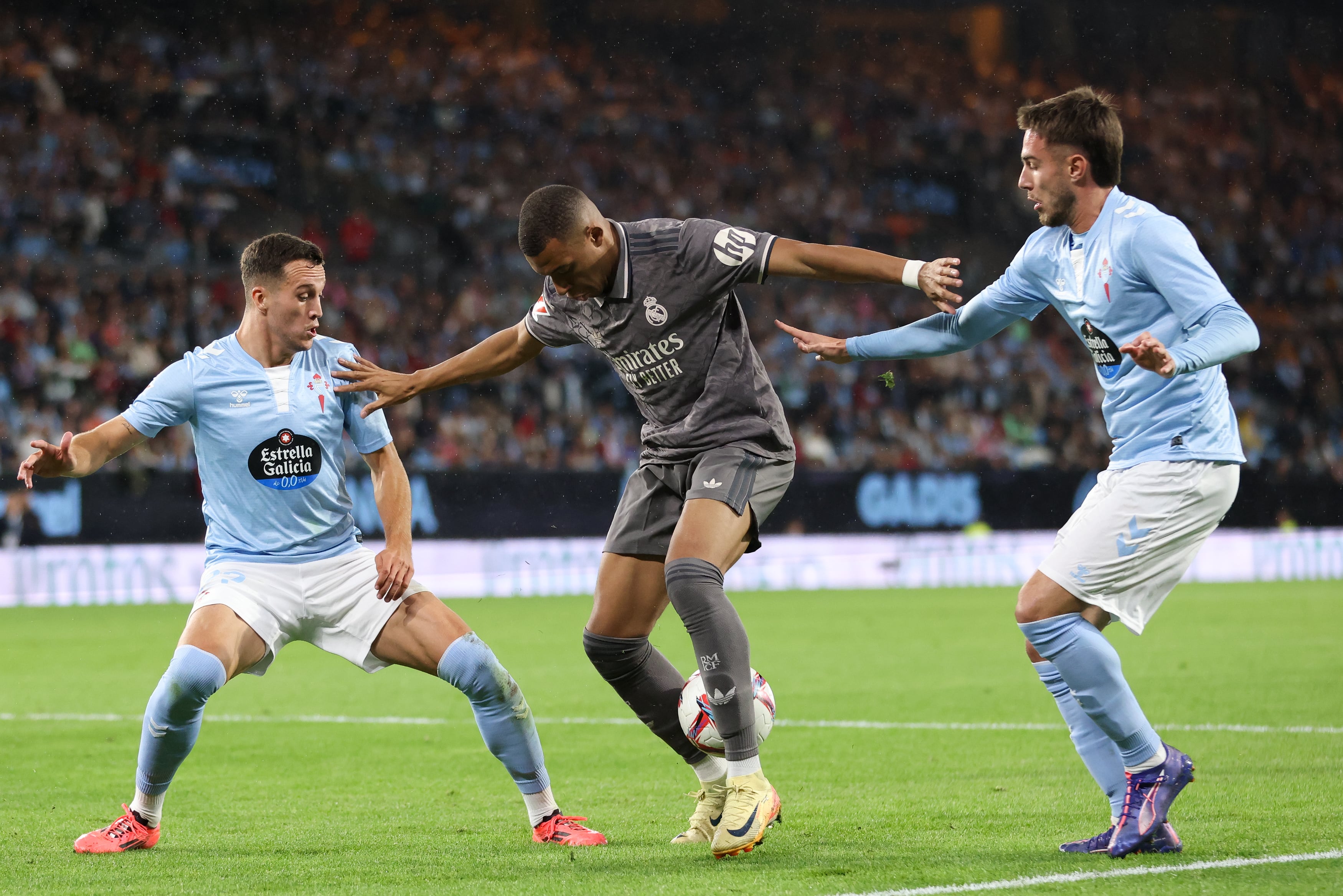 Kylian Mbappé, en el partido entre Celta de Vigo y Real Madrid de LaLiga