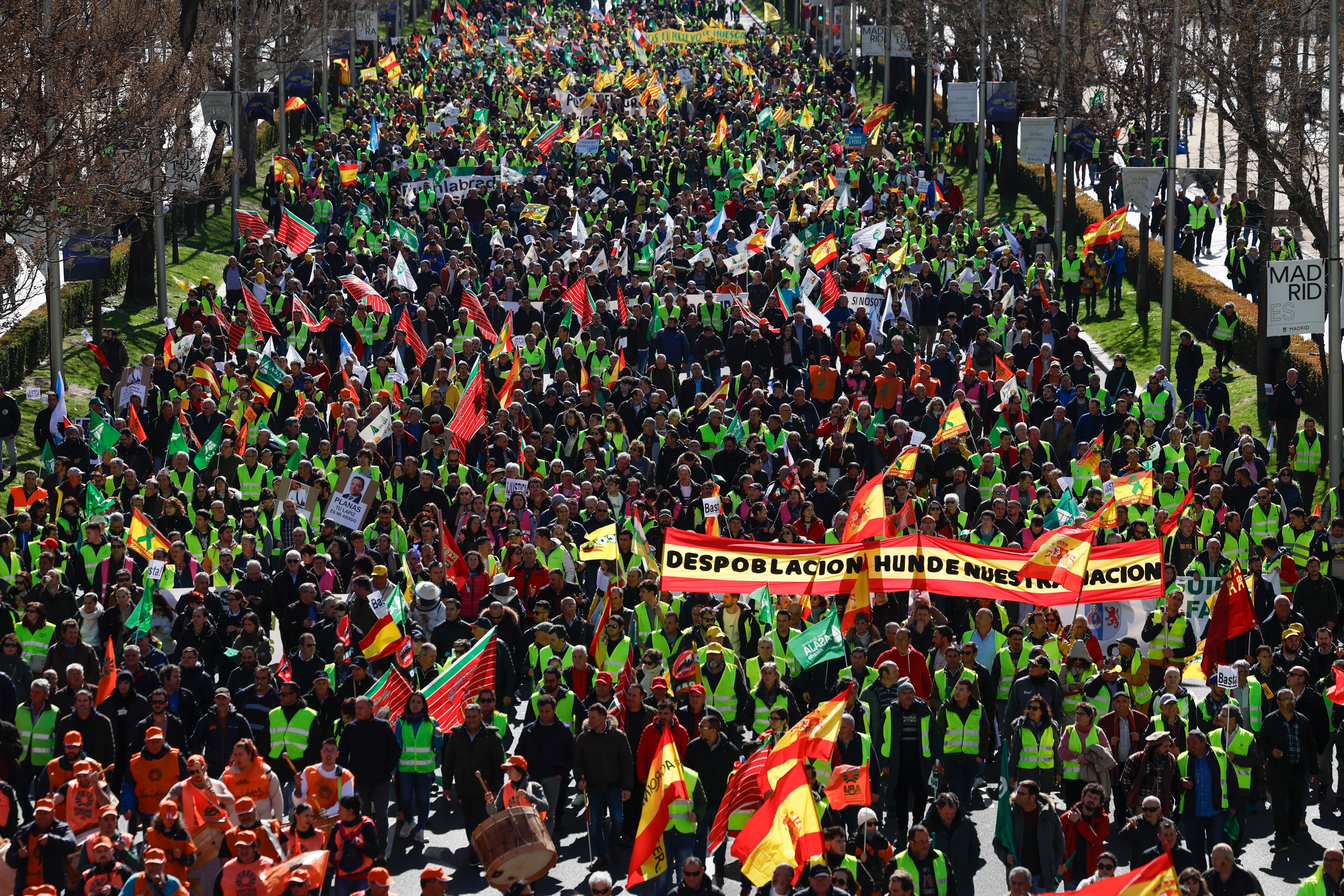 Imagen de la protesta de los agricultores en Madrid