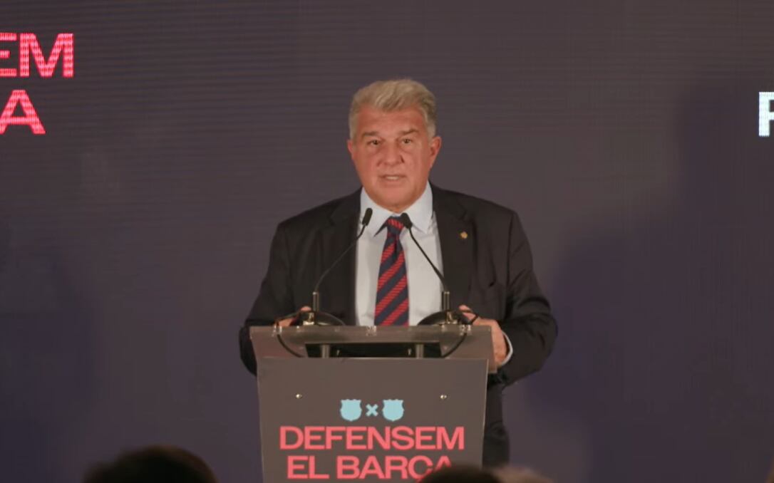 Joan Laporta, durante la presentación de su candidatura a ser presidente del FC Barcelona