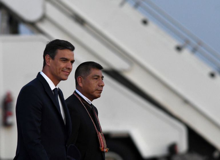 Pedro Sanchez y Fernando Huanacuni. 
