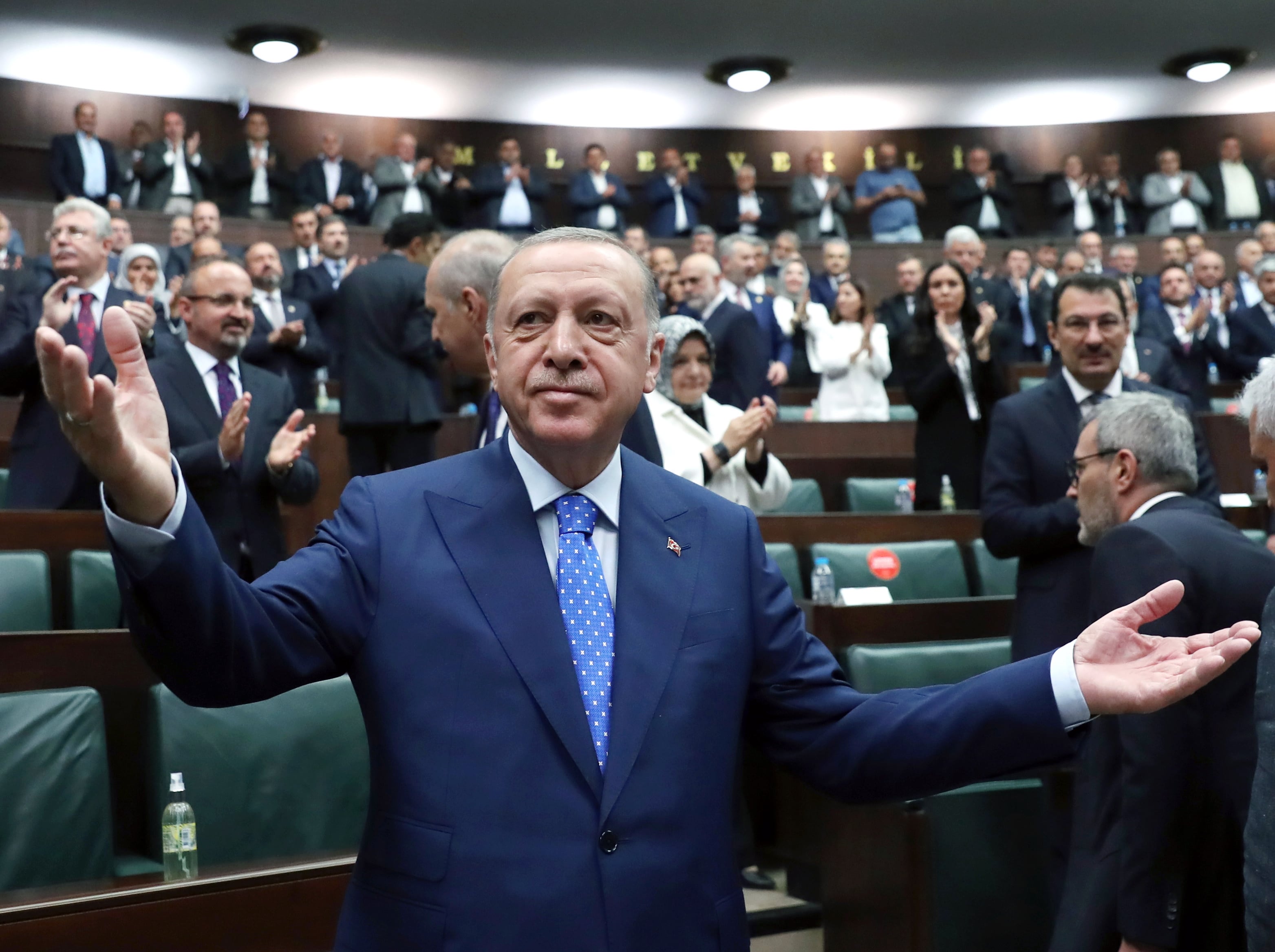 El presidente turco, Recep Tayyip Erdogan, durante una sesión en el parlamento