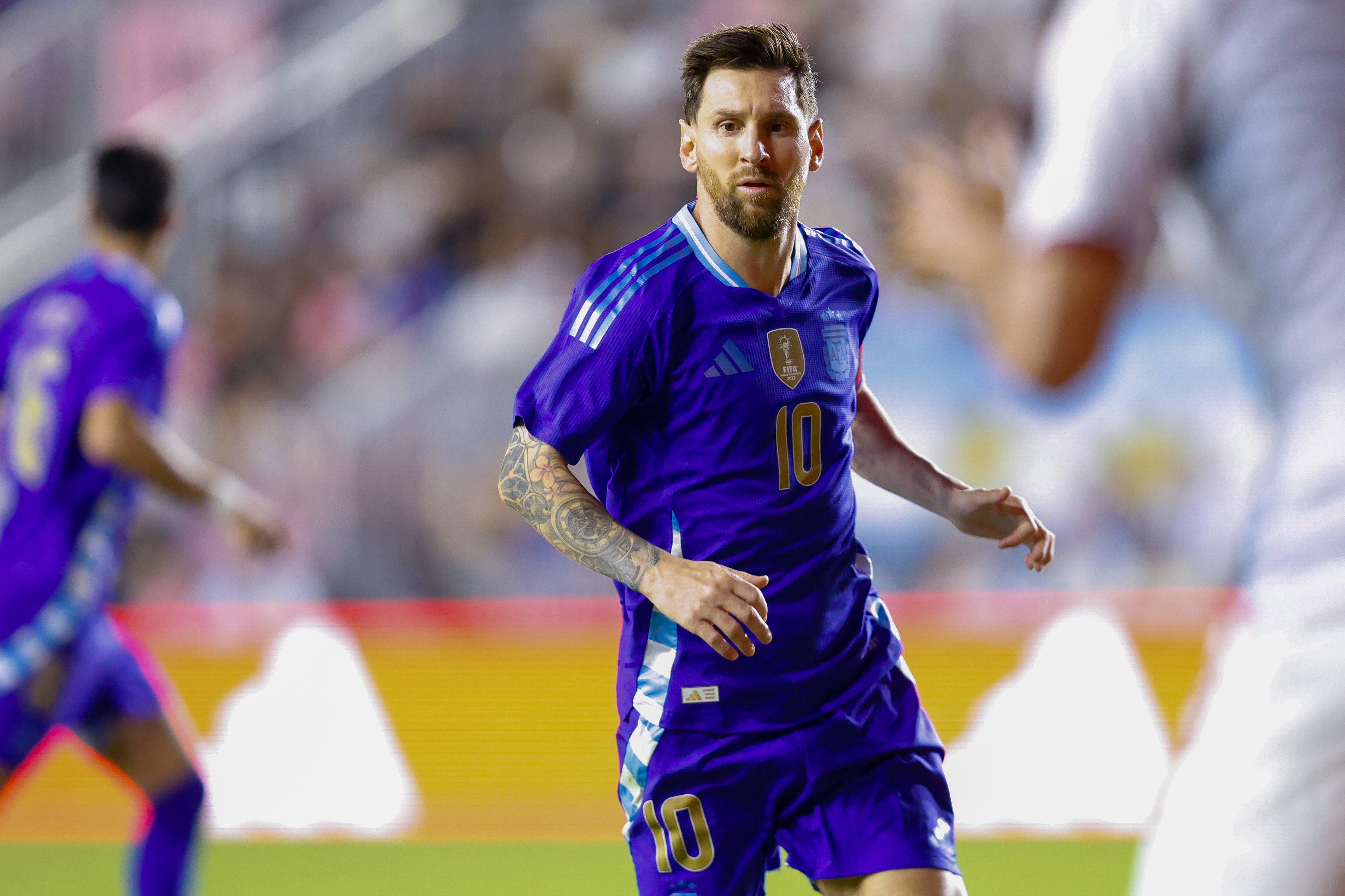 Lionel Messi, en un partido con la selección argentina
