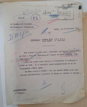 Documentos sobre Coco Chanel en sus viajes por España.