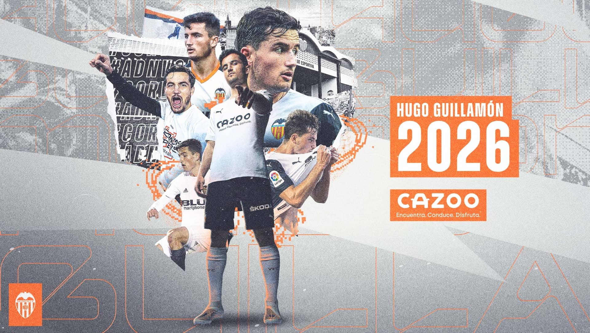 Foto oficial del Valencia con la renovación de Guillamón.