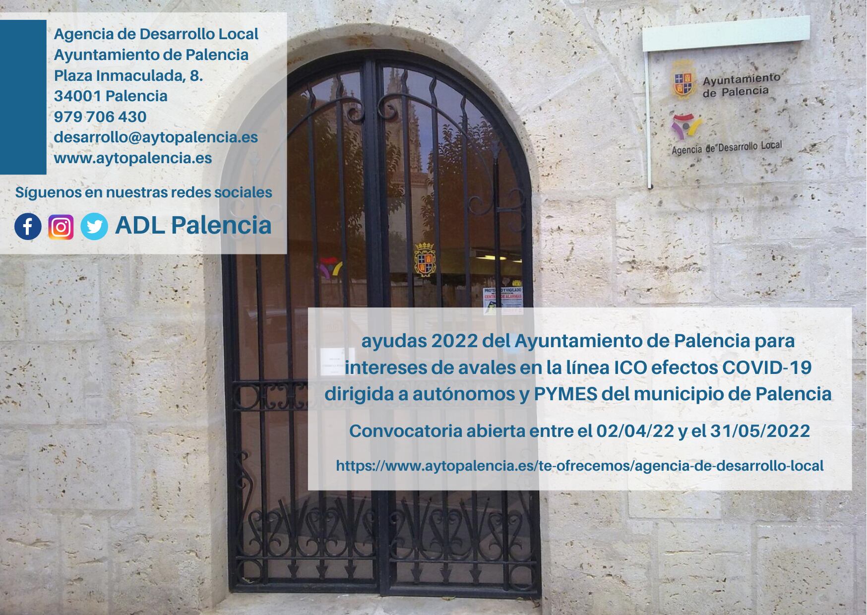 El Ayuntamiento de Palencia abre el plazo para la presentación de solicitudes de las ayudas para el abono de los intereses relativos a los préstamos ICO COVID-19