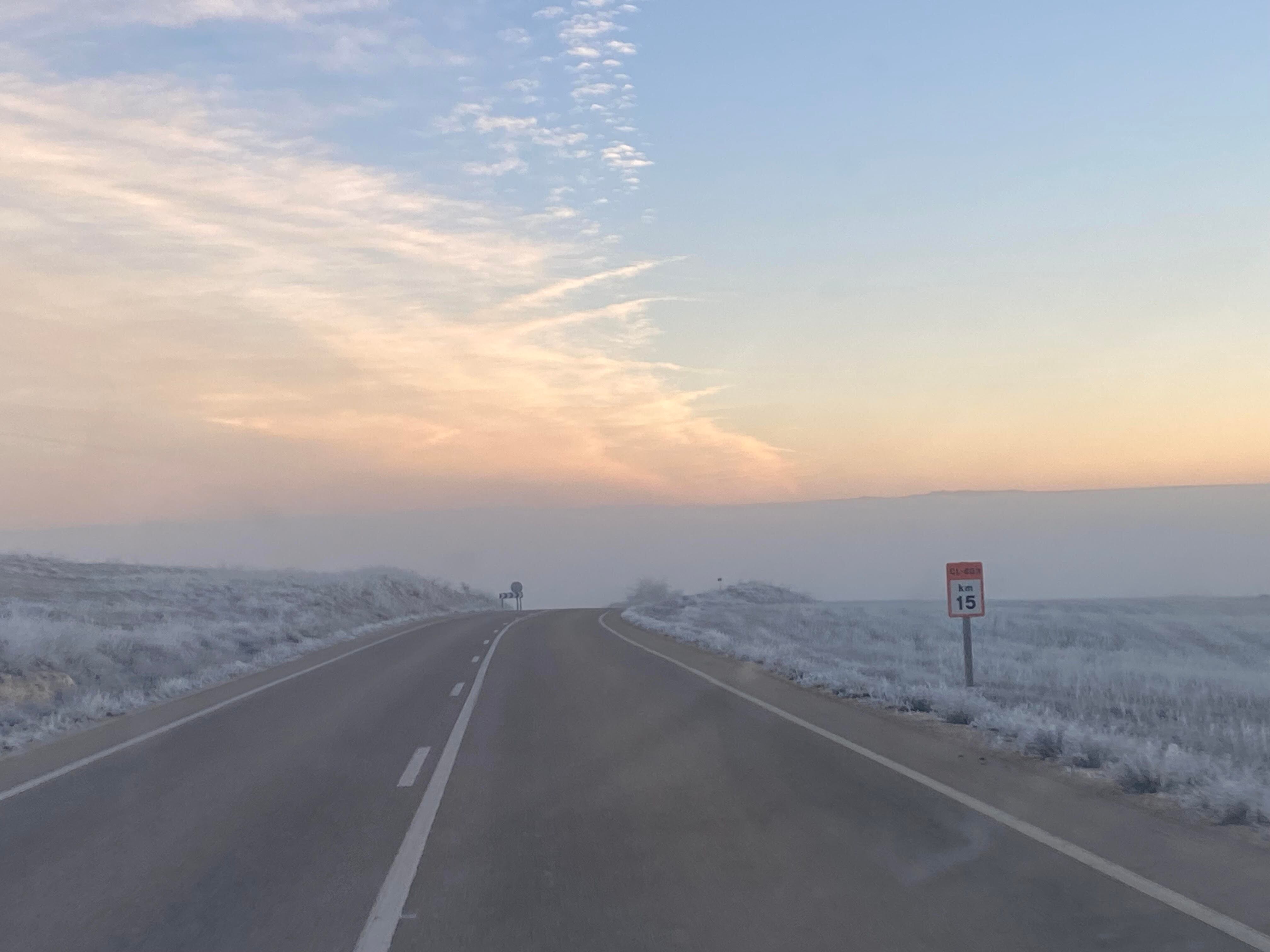 La niebla, visible al bajar a Moradillo de Roa