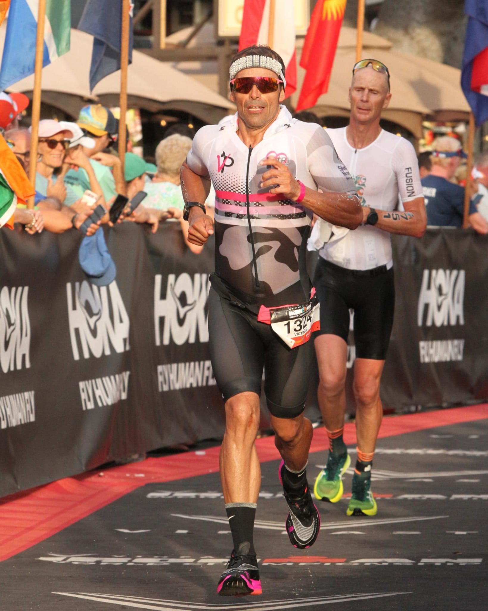 Vicente Palonés durante un triatlón