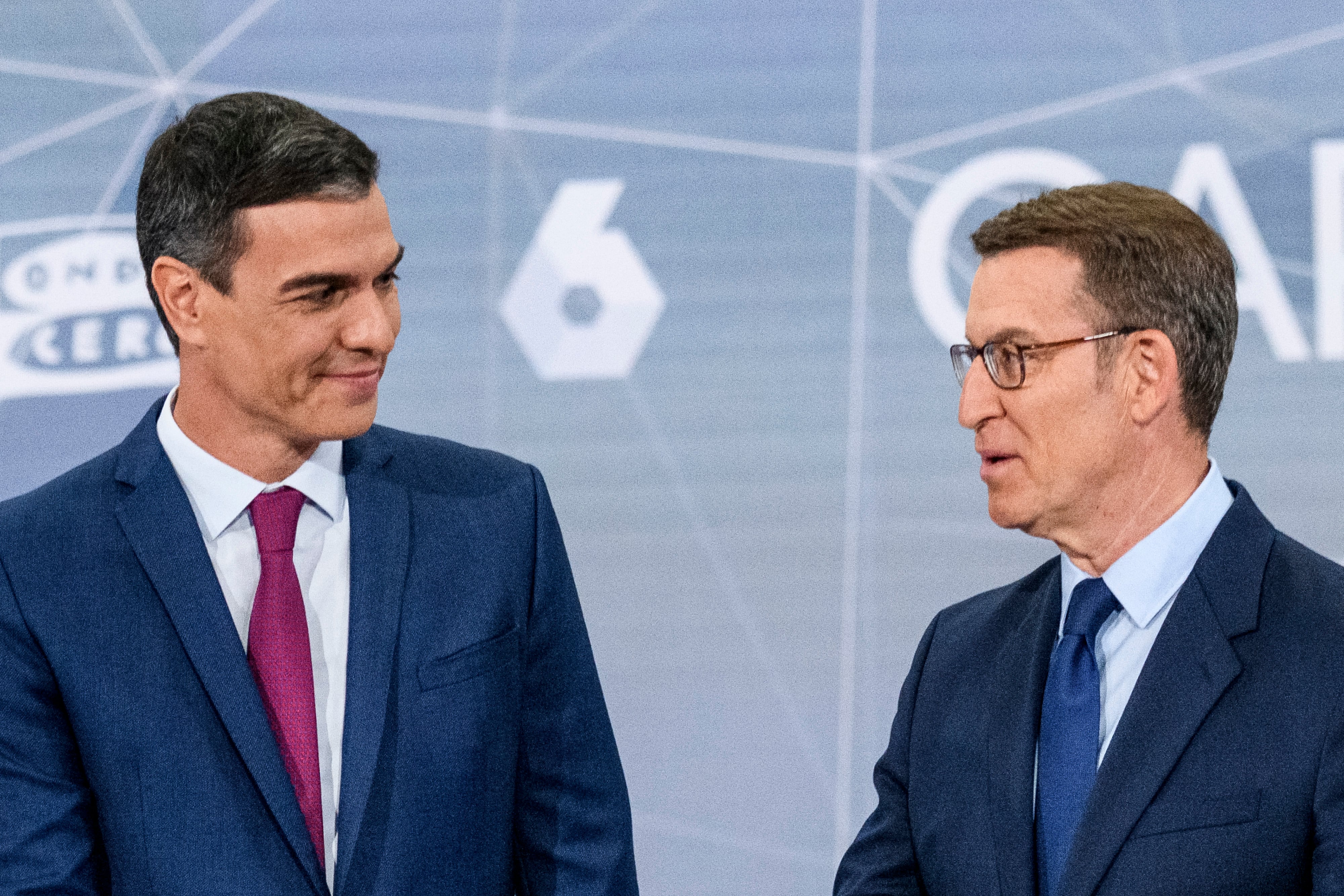 Sánchez y Feijóo debaten en Atresmedia.(Foto de Juan Naharro Gimenez/Getty Images)