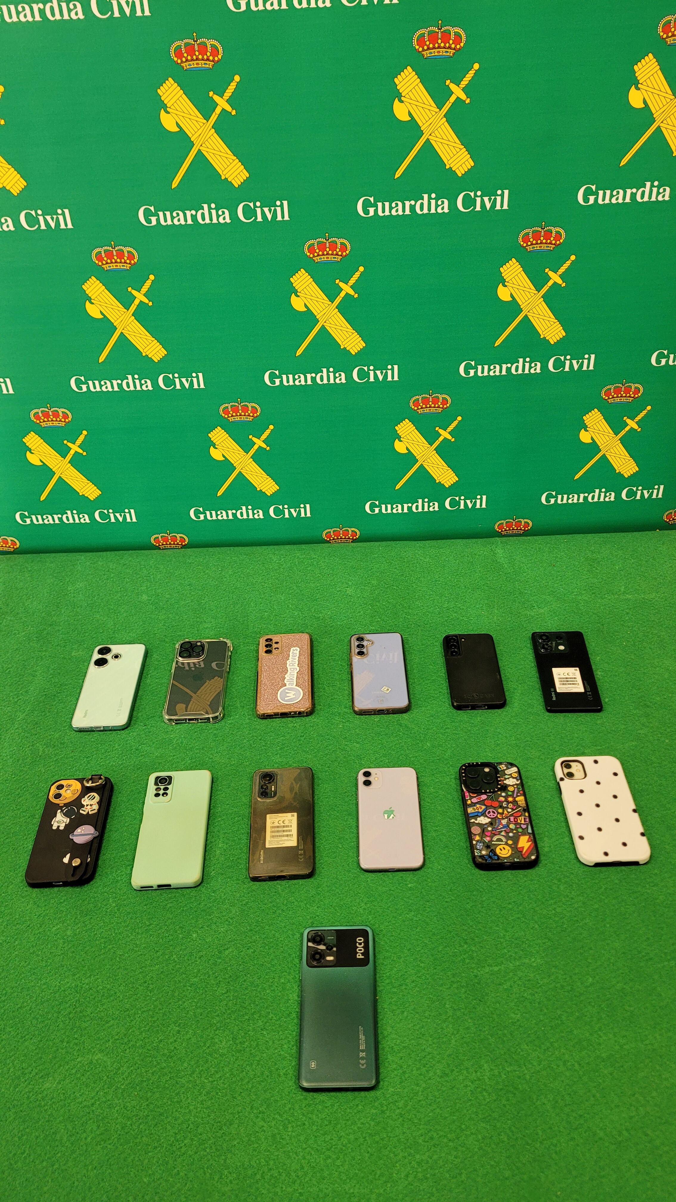 Móviles recuperados en Jaén que habían sido robados en la Feria de Albacete.