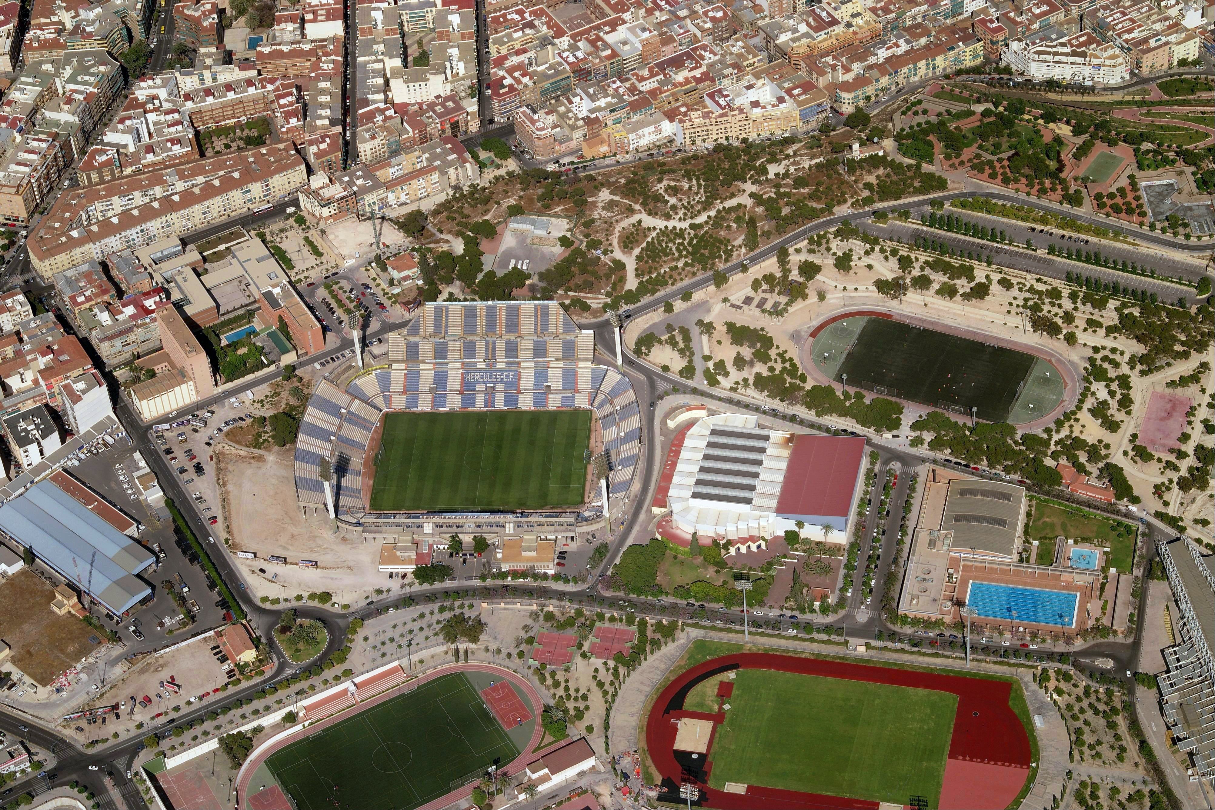 ALICANTE, SPAIN - JUNE 2007: An Aerial image of Estadio José Rico Pérez, Alicante (Photo by Blom UK via Getty Images)