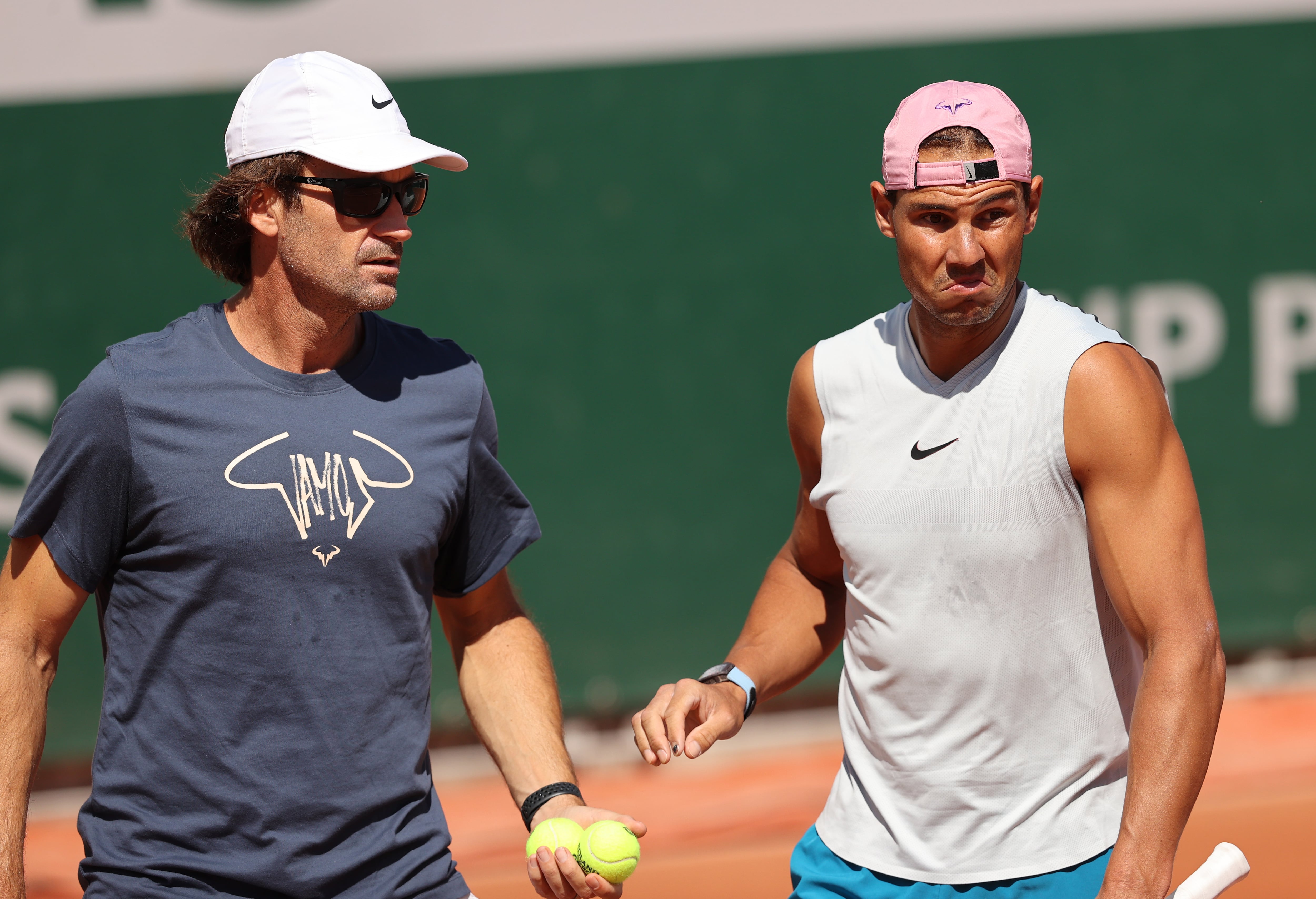 Rafa Nadal junto a su entrenador Carlos Moyá