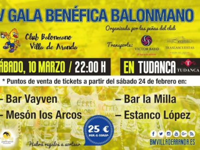 Cartel de la V Cena de la Peñas del club que se celebra en Hotel Tudanca.