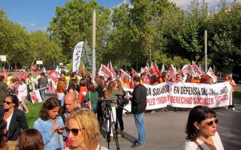 Manifestación de trabajadores del sector de Telemarketing