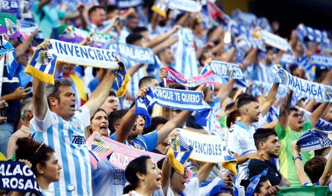 Afición malaguista en La Rosaleda/ Málaga  CF