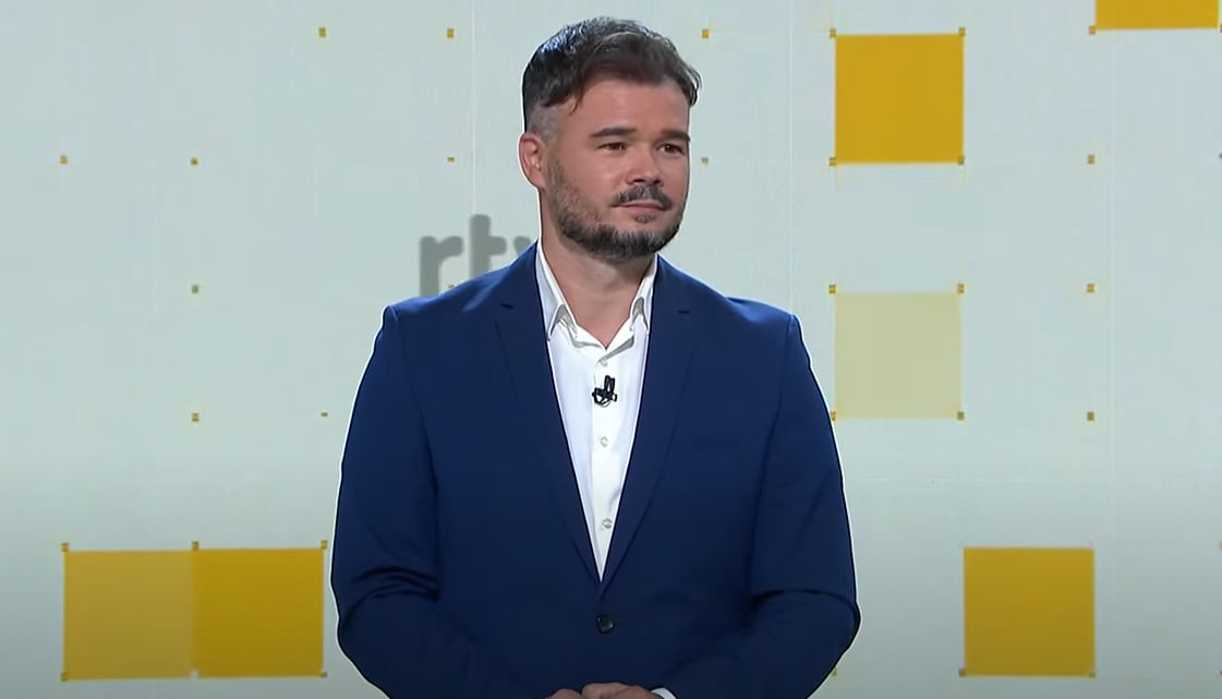 Gabriel Rufián durante el debate de portavoces de TVE.