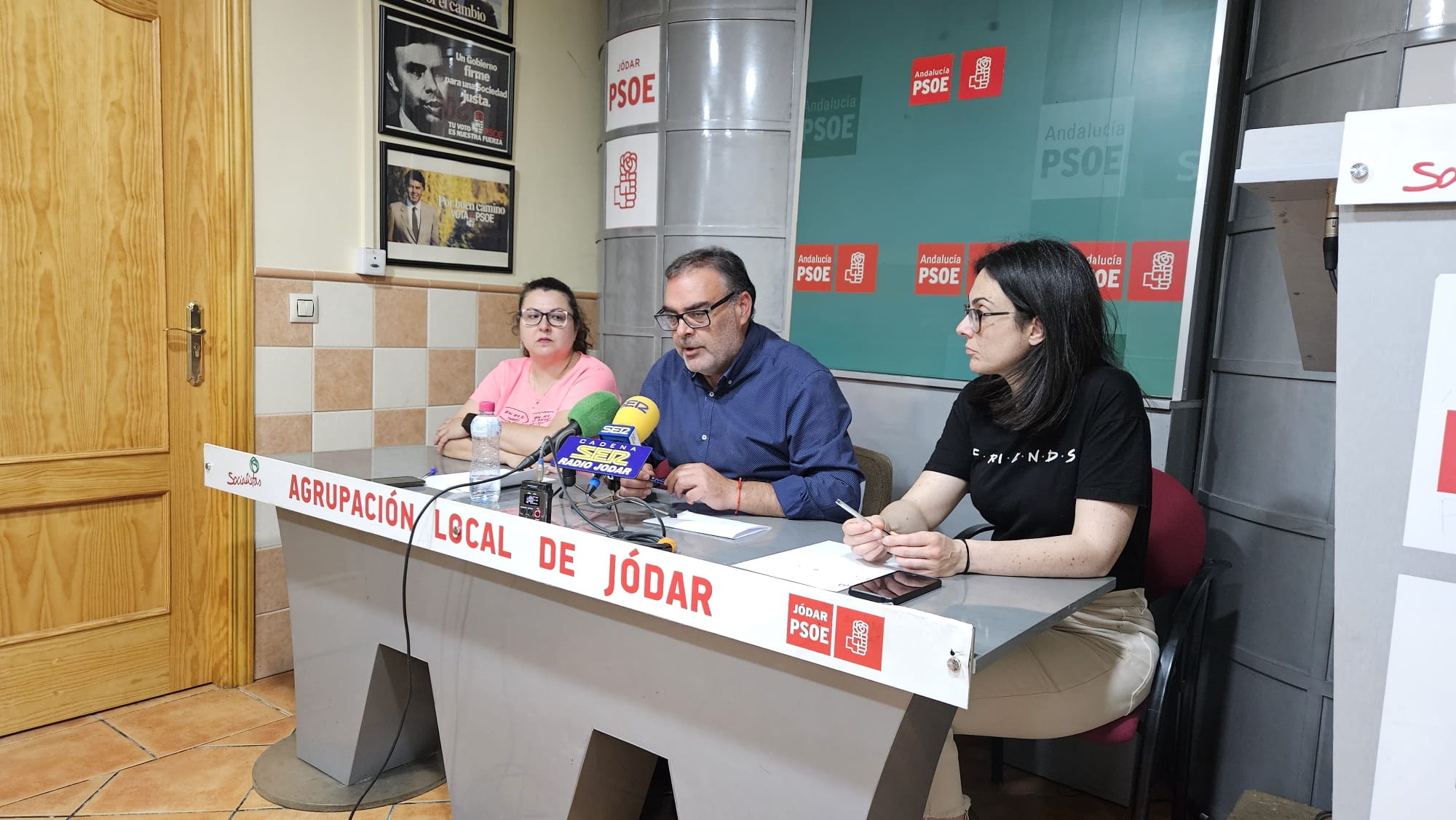 Momento de la rueda del prensa del PSOE  de Jódar