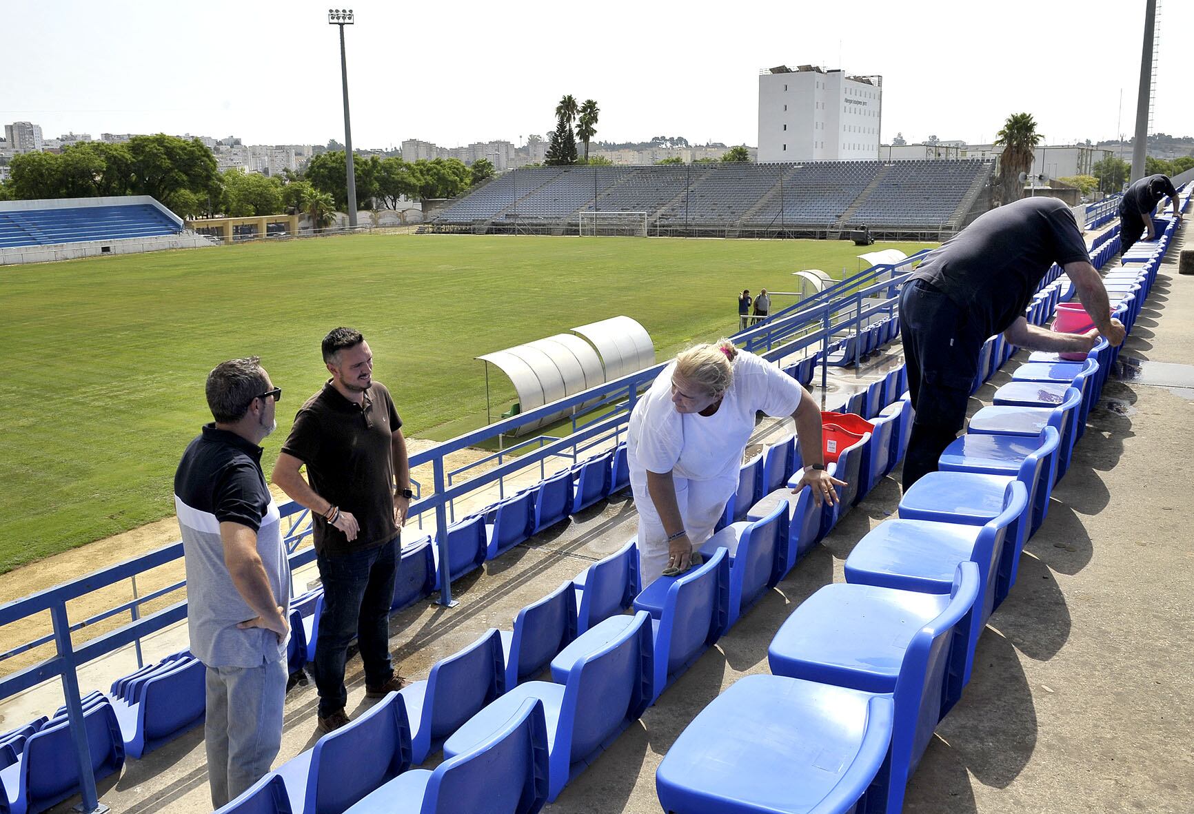 Jesús Alba durante su visita al estadio