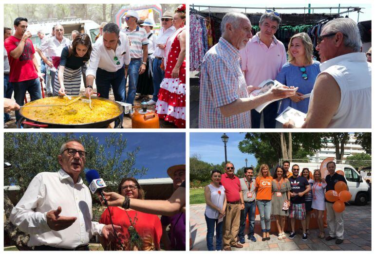 Actos organizados por el PP, el PSOE, Unidos Podemos y Ciudadanos en la provincia de Málaga