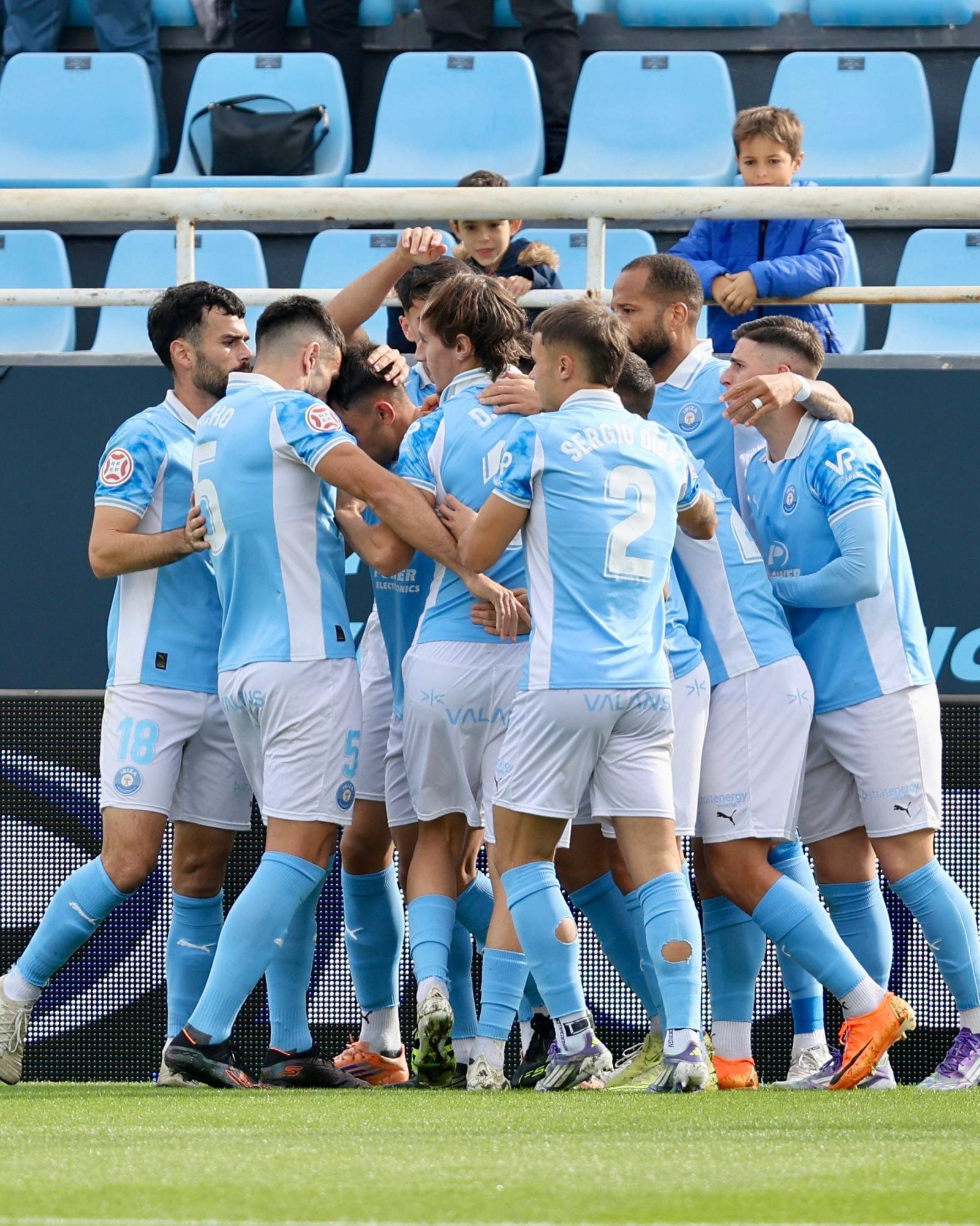 Celebración de uno de los goles