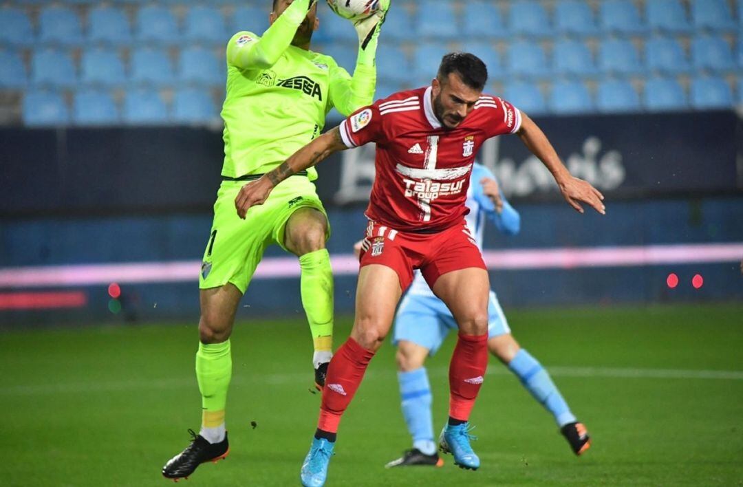 Elady en el partido entre el Málaga y el Cartagena