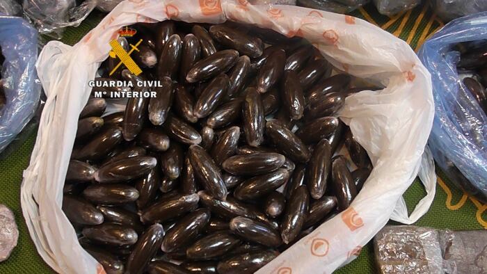 Parte de la droga incautada por la guardia civil