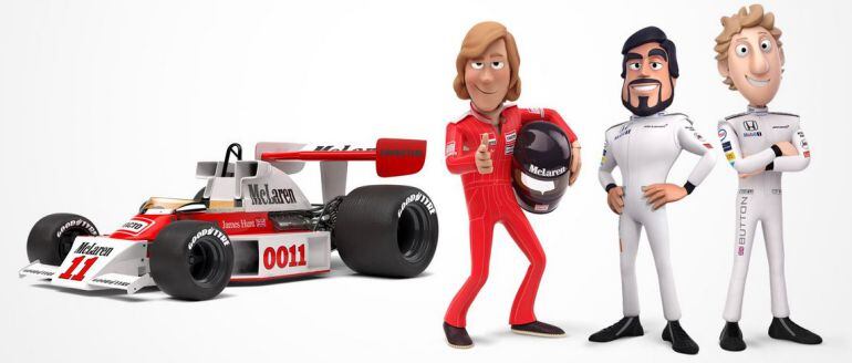 La escudería incorpora al personaje de Fernando Alonso y crea el de su leyenda James Hunt.