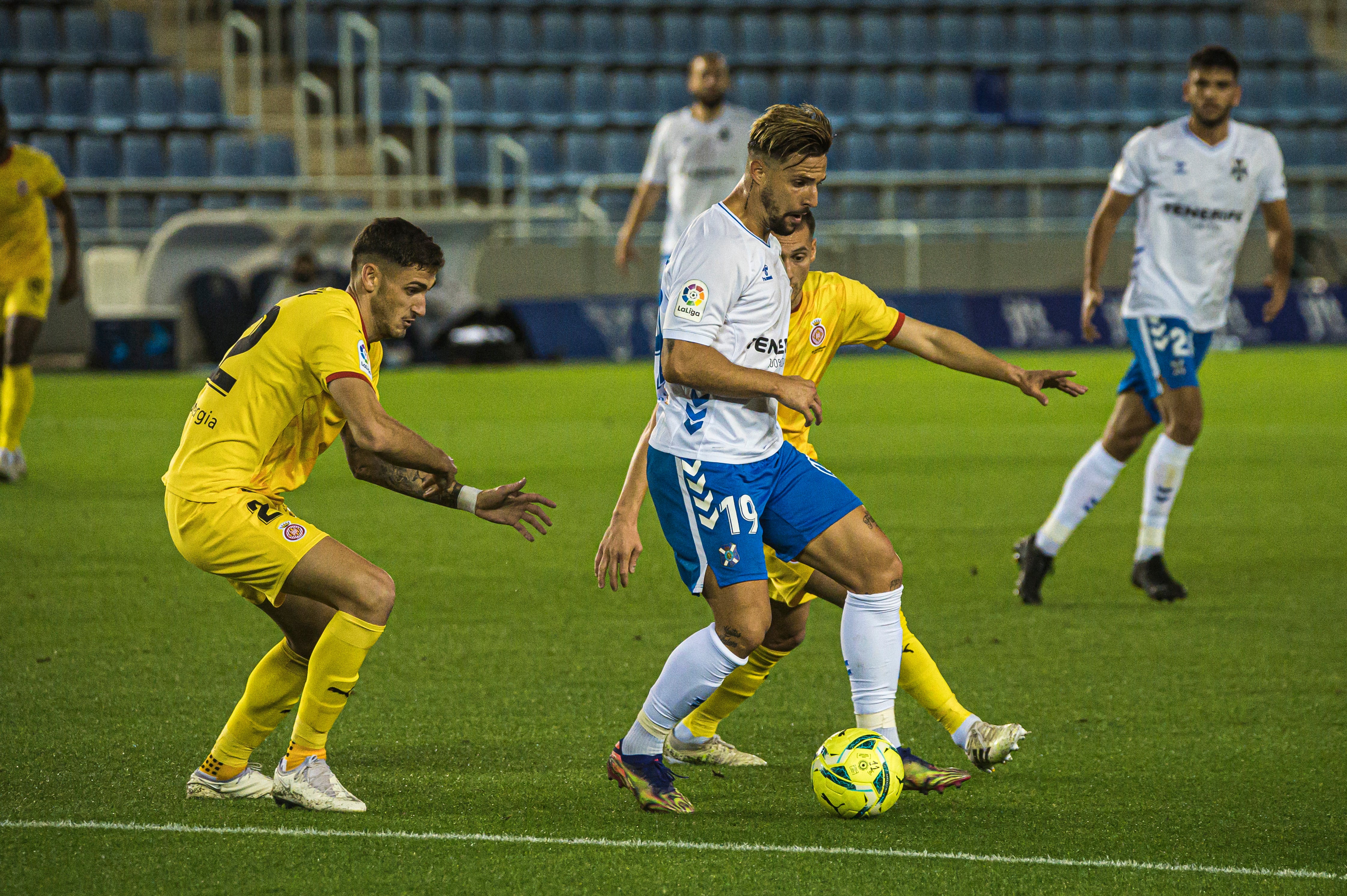 Fran Sol of CD Tenerife during the Liga SmartBank match between CD Tenerife and Girona FC at Heliodoro Stadium in Tenerife, Spain. (Photo by DAX Images/NurPhoto via Getty Images)