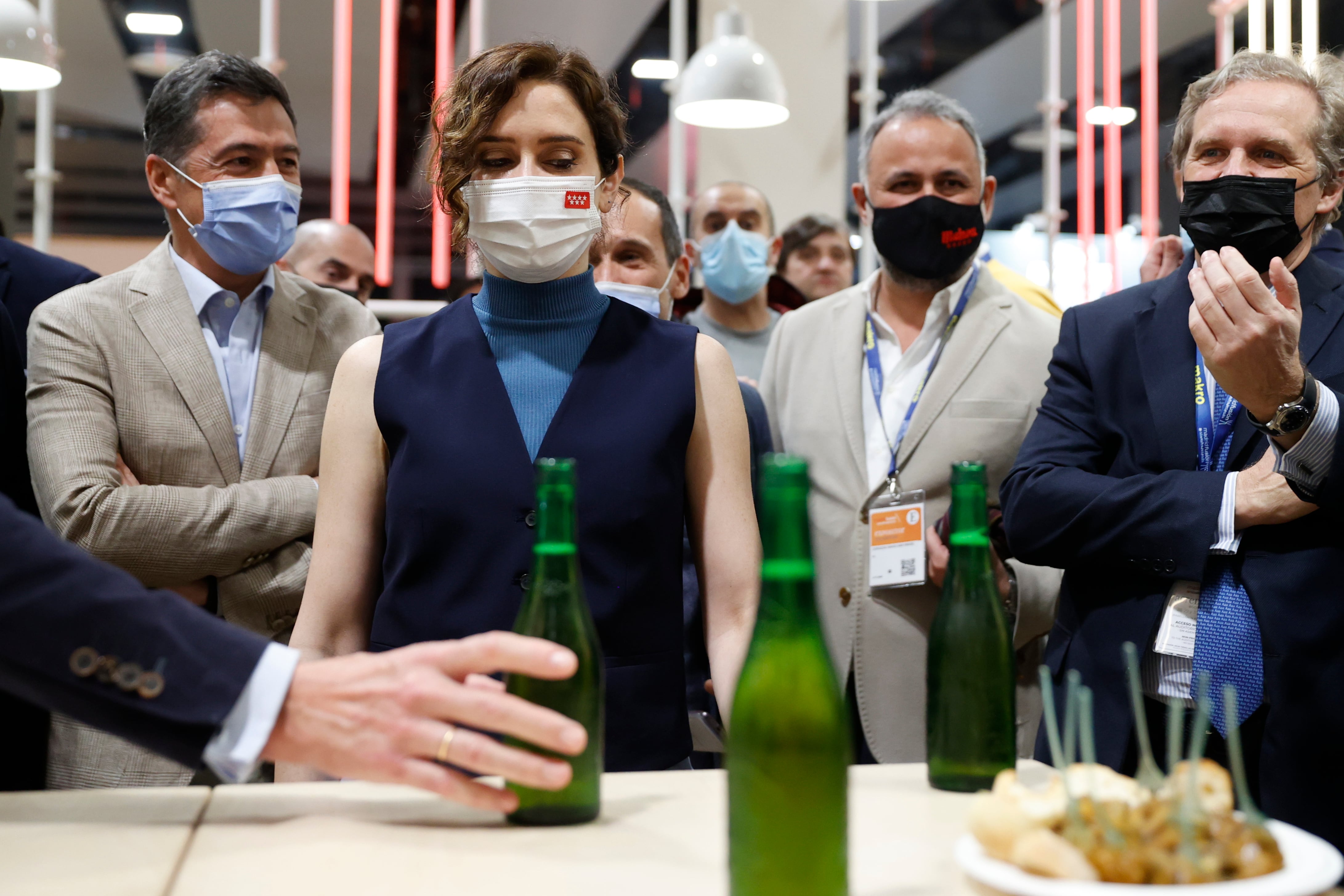 La presidenta de la Comunidad de Madrid, Isabel Díaz Ayuso visita Madrid Fusión, la cumbre gastronómica que se celebra en el recinto ferial IFEMA.