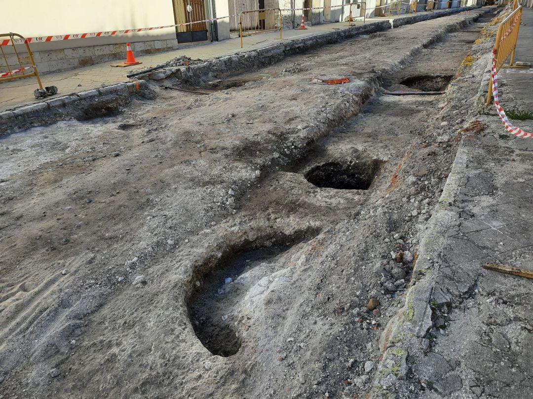 Silos aparecidos en las obras de la calle Pelota de Cuéllar