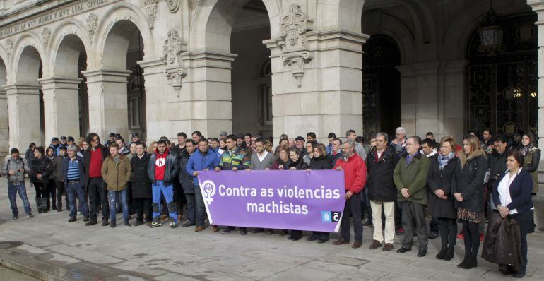 Minuto de silencio de la corporación municipal de A Coruña