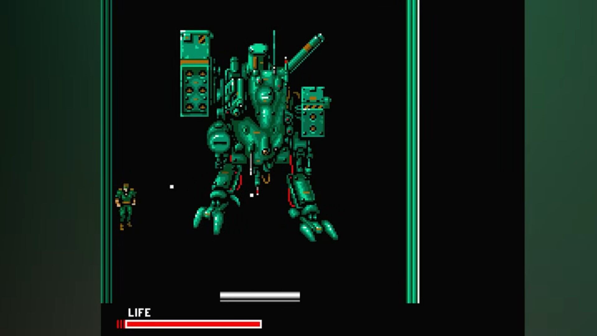 Solid Snake combatiendo contra el tanque Metal Gear