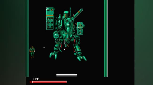 Solid Snake combatiendo contra el tanque Metal Gear