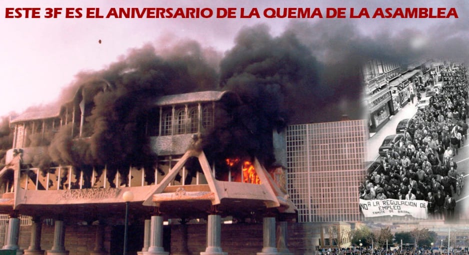 Imagen de archivo de la quema de la Asamblea Regional