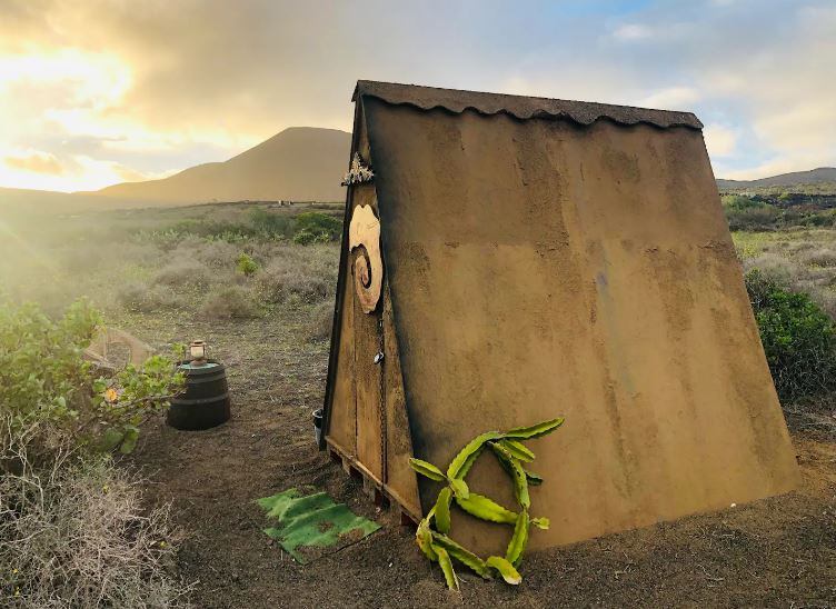 La choza ofertada como ecocabaña para alquiler vacacional en el municipio de Haría, en Lanzarote.