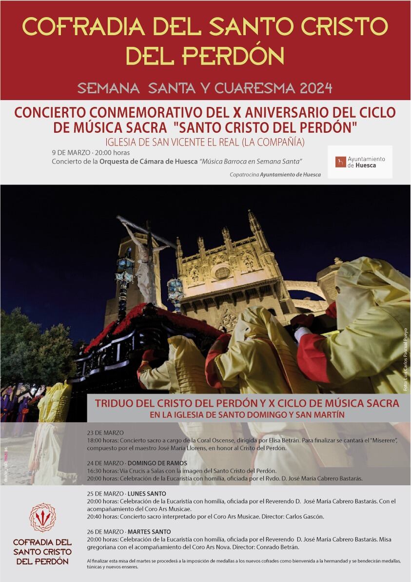 Cartel del ciclo de conciertos Cristo del Perdón en Huesca