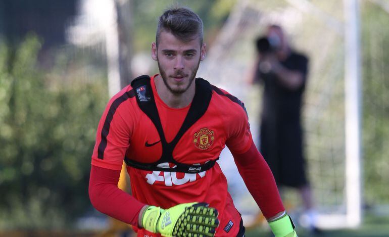 El portero David De Gea sigue la pretemporada con su equipo, el United