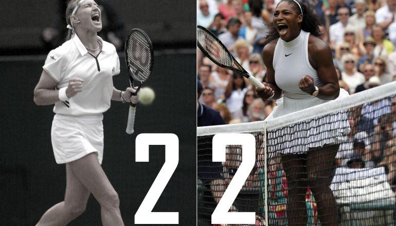 Montaje del empate entre Graf y Serena Williams