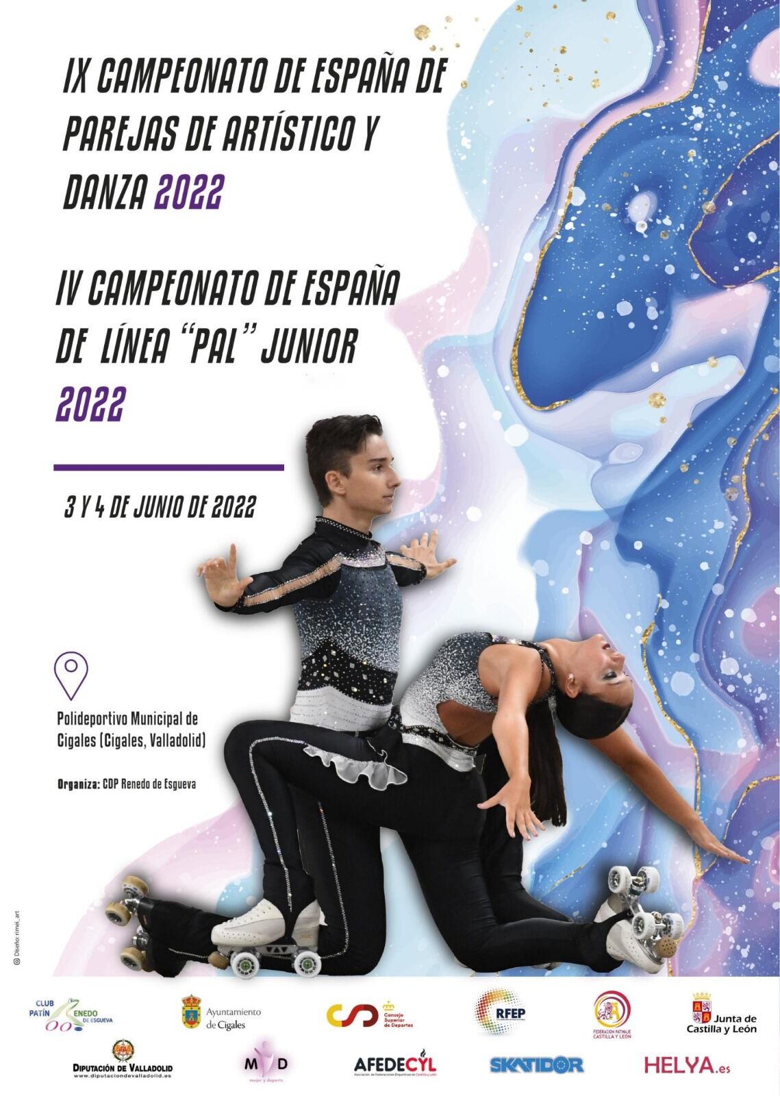 Cartel del Campeonato de España de patinaje artistico en Cigales