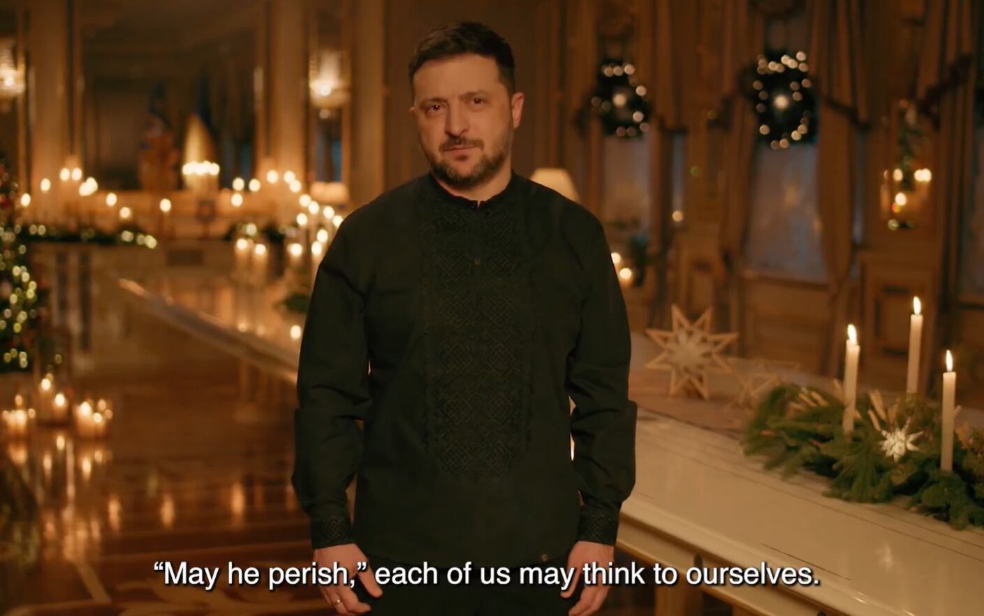 El momento del mensaje de Zelenski en Nochebuena en el que utiliza la frase "ojalá se muera"