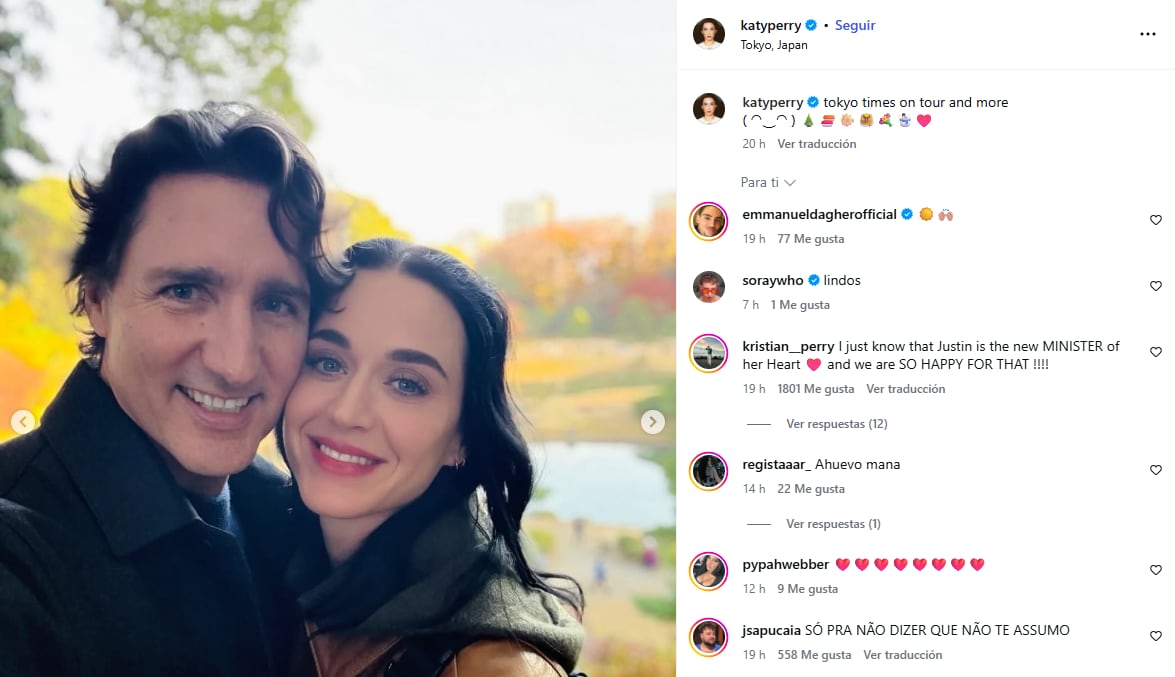 Imágenes de la pareja publicadas en el perfil de Instagram de la cantante