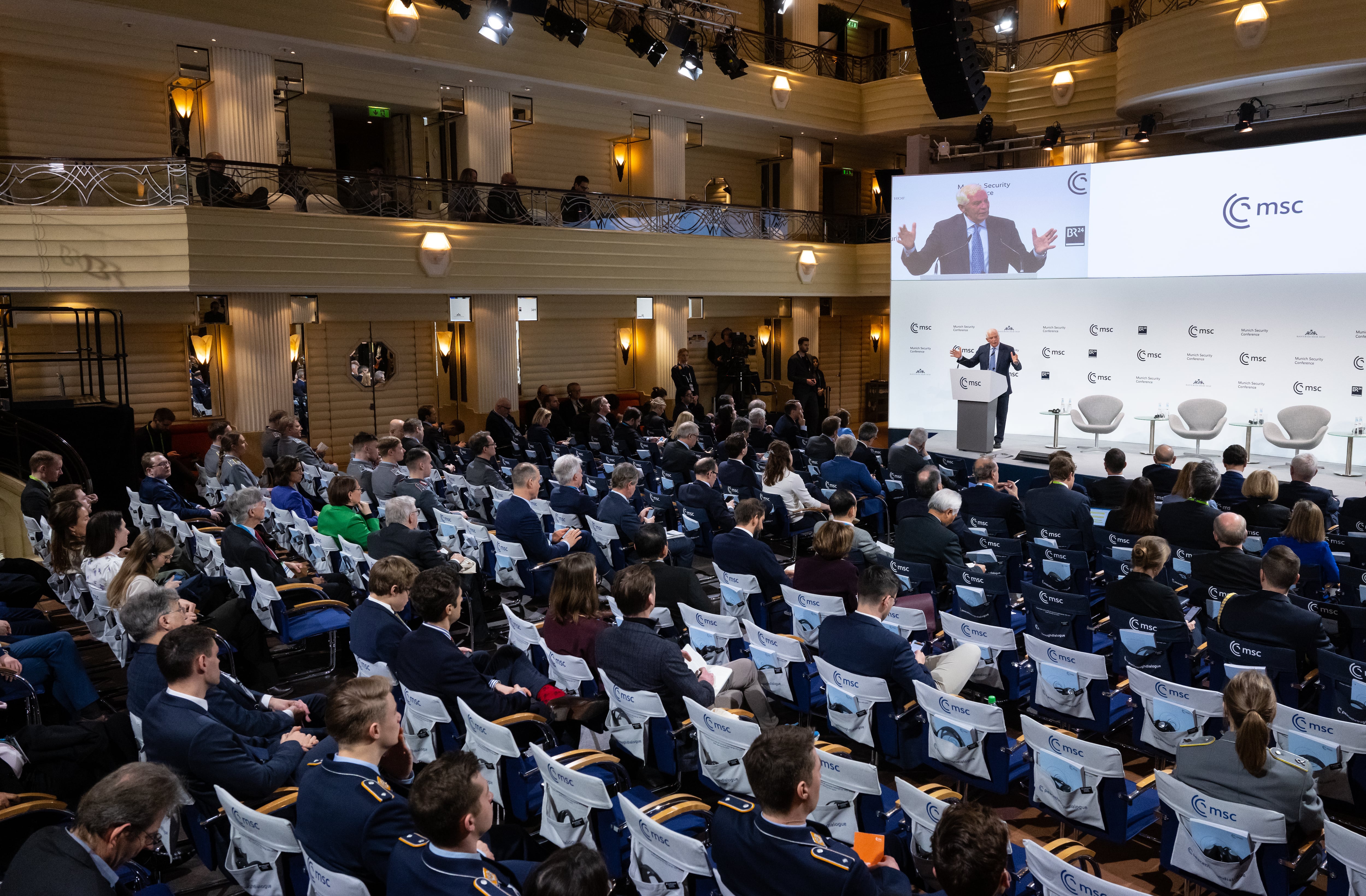 El Alto Representante de la Unión Europea, Josep Borrell, interviene durante la 59 edición de la Conferencia de Seguridad de Múnich