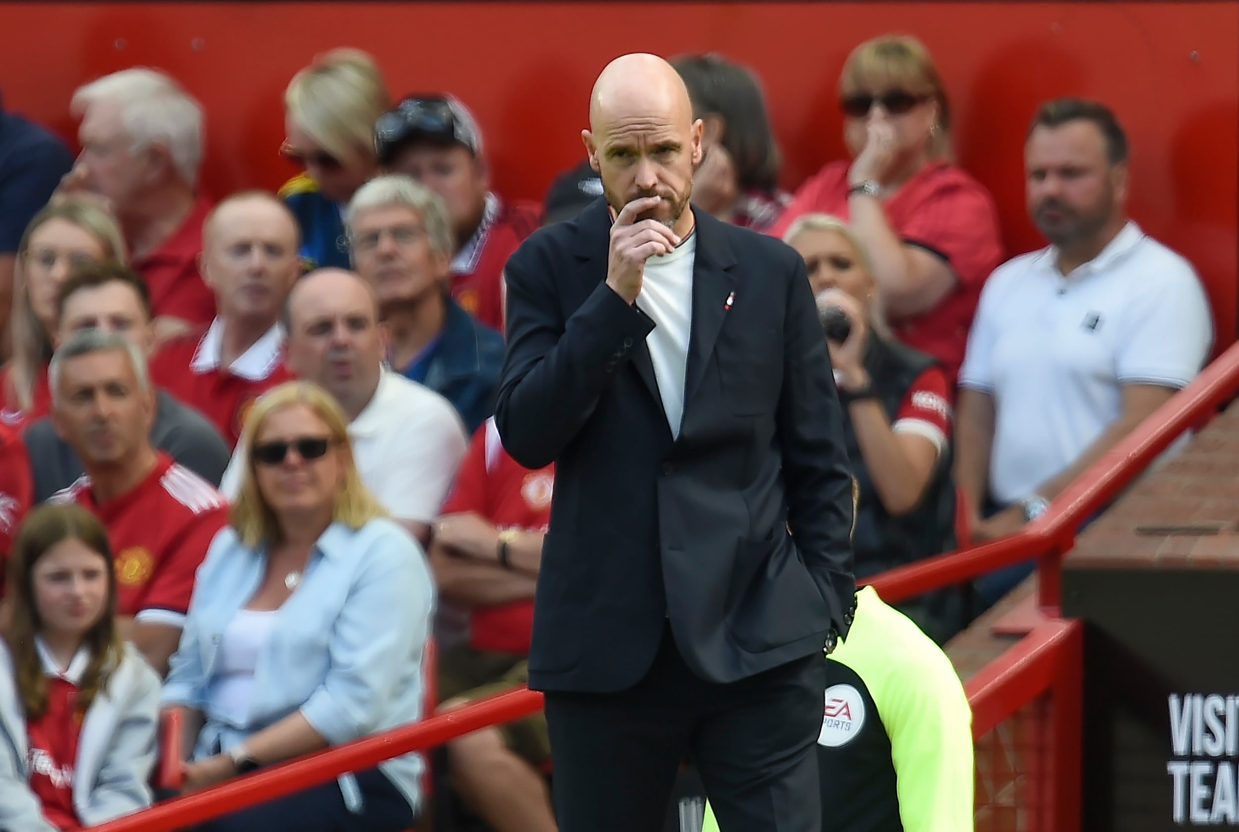 El entrenador del Manchester United, Erik ten Hag, durante el Manchester United - Brighton