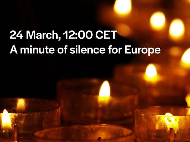 Convocatoria de un minuto de silencio en las grandes ciudades europeas por las vícitimas de la Covid 19