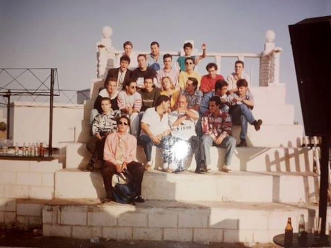 La peña, en uno de los chiringuitos del recinto ferial de Puertollano