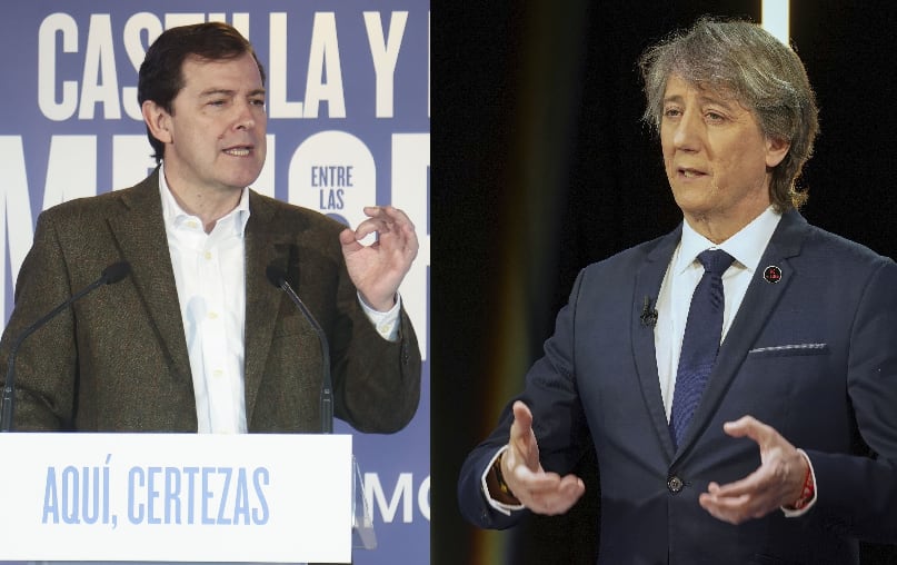 Los candidatos a la presidencia de Castilla y León, Alfonso Fernández Mañueco del PP (i) y Carlos Martínez del PSOE (d)